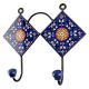 Navy Blue Wheel Flower Ceramic Tile Hook